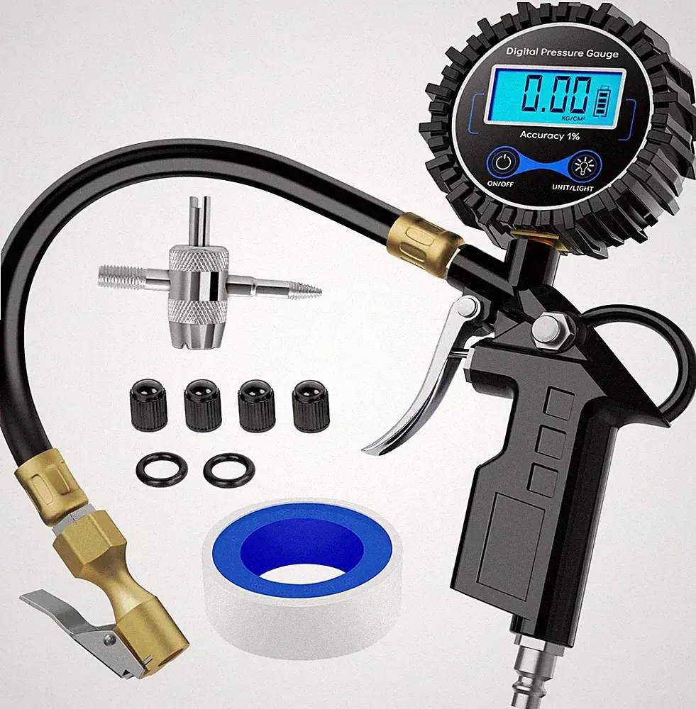50026R Digital Tire Inflator Pressure Gauge,250 PSI Air Chuck and Compressor Acc
