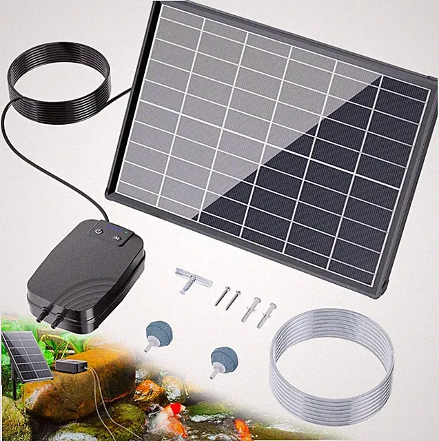 8W Solar Aerator for Pond, Solar Air Pump 3 Working Modes with 4400Mah Battery f