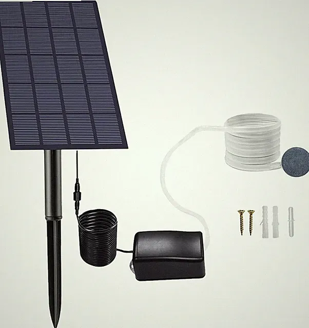 Lewisia 2.5W Solar Air Pump with Air Hose and Bubble Stone Pond Aerator Bubble